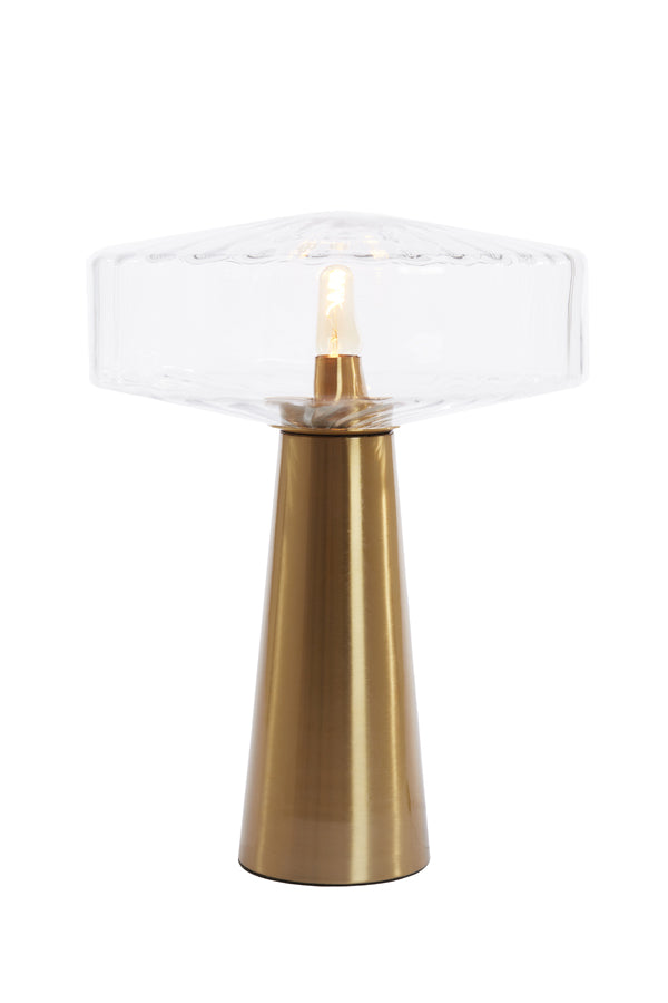 Tafellamp Pleat - Glas/Goud - Ø40cm